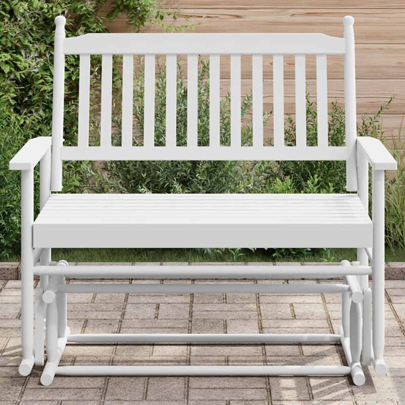 Banc balancelle blanc 118x70x104,5 cm bois massif de peuplier - Vidaxl