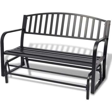Banc balançoire en acier noir   - Noir