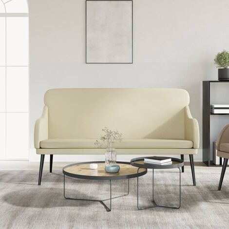 Banc  Banc de jardin Banquette Crème 110x76x80 cm Similicuir 64416