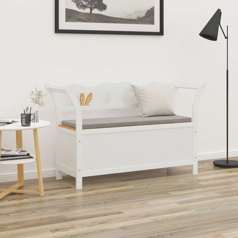 Banc - Banc de salon - Banc de table Blanc 107x45x75,5 cm Bois de sapin solide BV341279 - BonneVie - Blanc