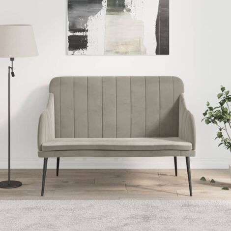 Banc - Banc de salon - Banc de table Gris clair 110x76x80 cm Velours BV234172 - BonneVie