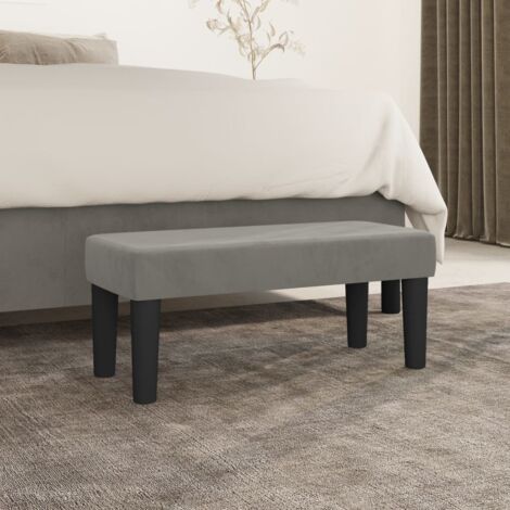 Banc - Banc de salon Banc de table Gris clair 70x30x30 cm Velours BV187462 - BonneVie