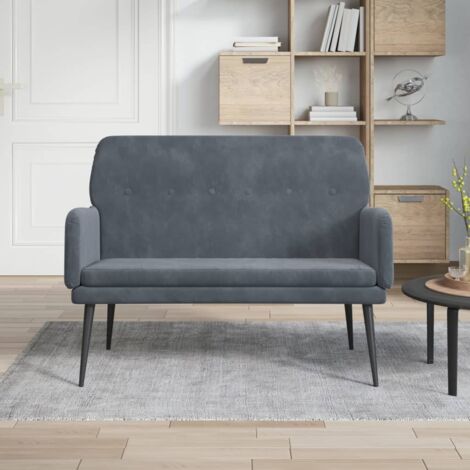Banc - Banc de salon - Banc de table Gris foncé 108x79x79 cm Velours BV186795 - BonneVie