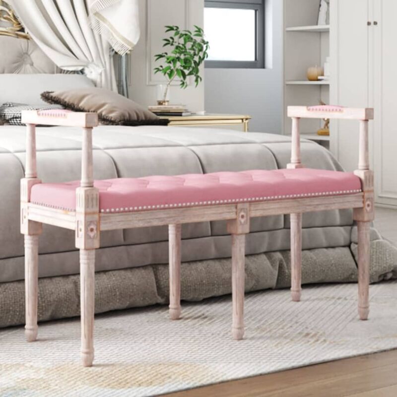 Banc Banc de salon Banquette Rose 110x40x70 cm Velours 98853