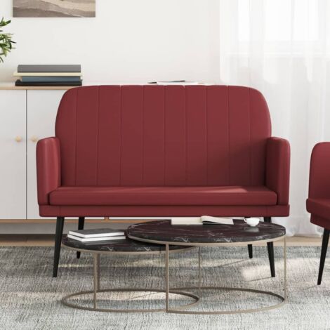 Banc  Banc de salon Banquette Rouge bordeaux 107x80x81 cm Similicuir 80133