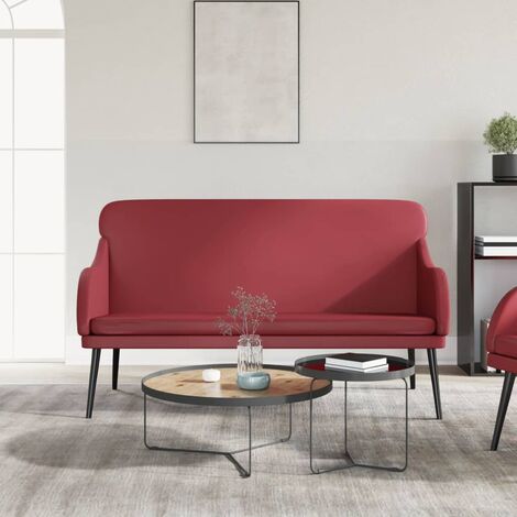 Banc  Banc de salon Banquette Rouge bordeaux 110x76x80 cm Similicuir 41619