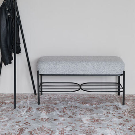Banc, Banc Milou en tissu gris Noir en Fabric, BOITE A DESIGN