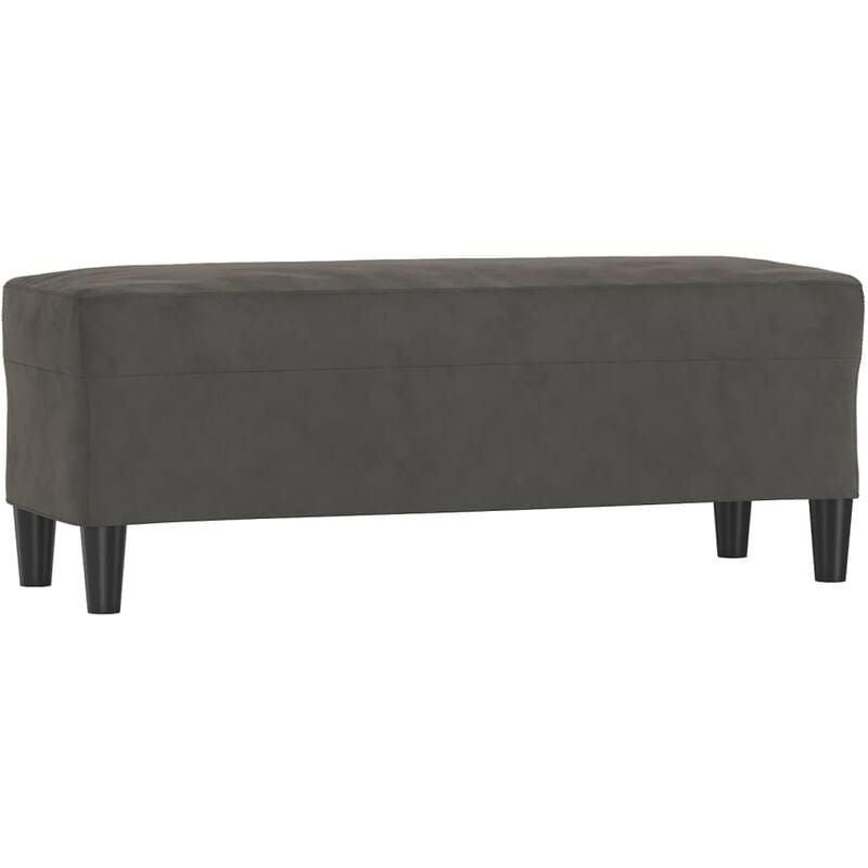 Helloshop26 - Banc banquette 100 x 35 x 41 cm velours gris foncé