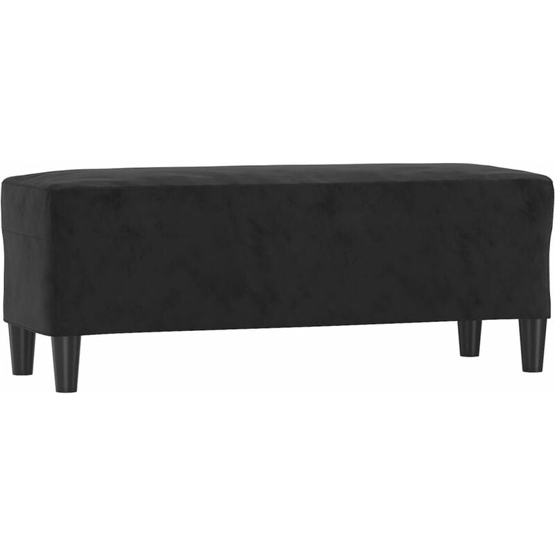 Helloshop26 - Banc banquette 100 x 35 x 41 cm velours noir