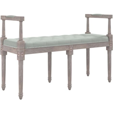 Banc banquette 110 x 40 x 70 cm velours gris clair
