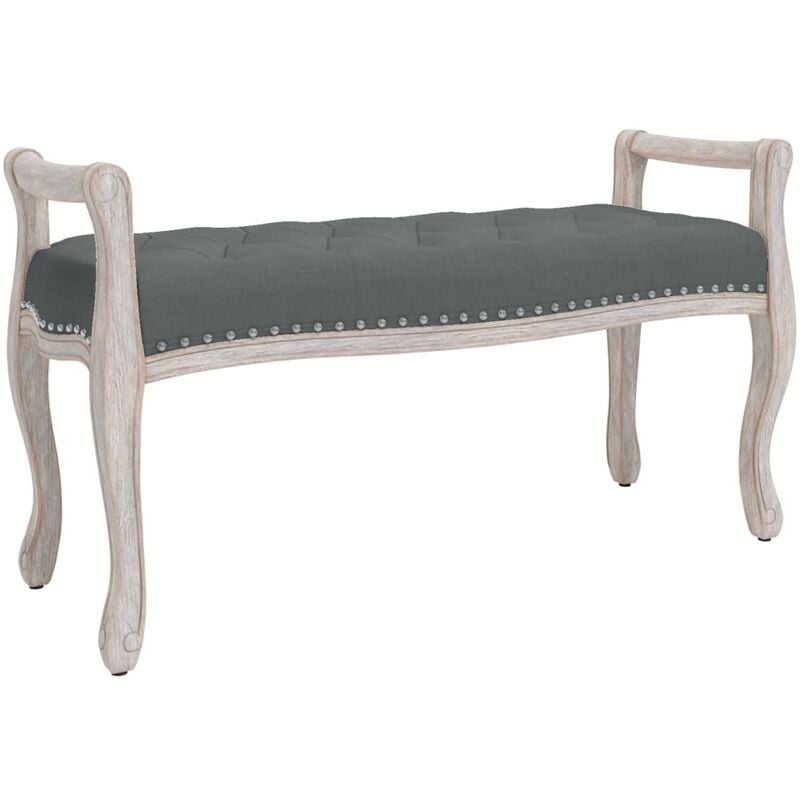 Banc banquette 110 x 45 x 60 cm tissu gris foncé