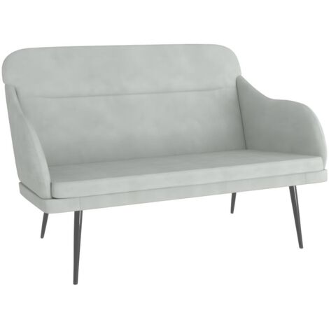 Banc banquette 110 x 76 x 80 cm velours gris clair