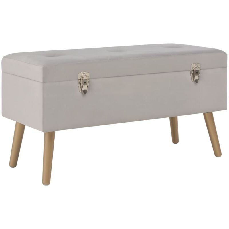 Banc banquette avec compartiment de rangement 80 cm gris velours
