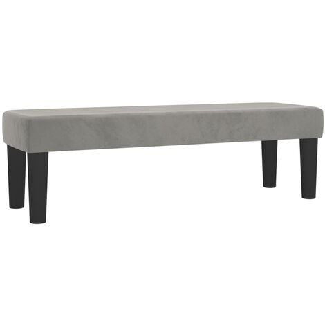 Banc banquette gris clair 100 x 30 x 30 cm velours