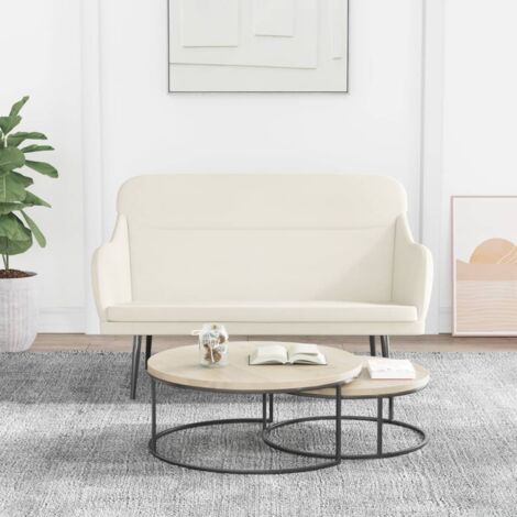 Banc/Banquette/Siège moderne, pour Cuisine, Salle à Manger, Salon Crème 110x76x80 cm Velours NKK19894 BonneVie