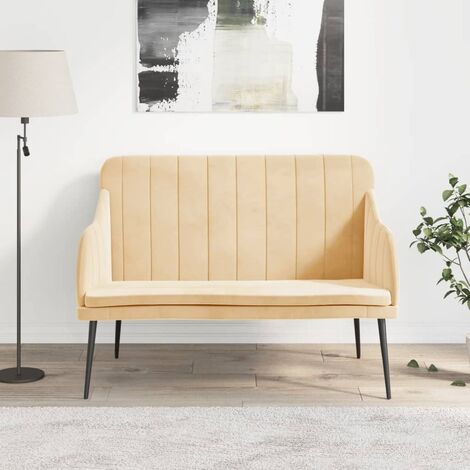 Banc/Banquette/Siège moderne, pour Cuisine, Salle à Manger, Salon Crème 110x76x80 cm Velours NKK58072