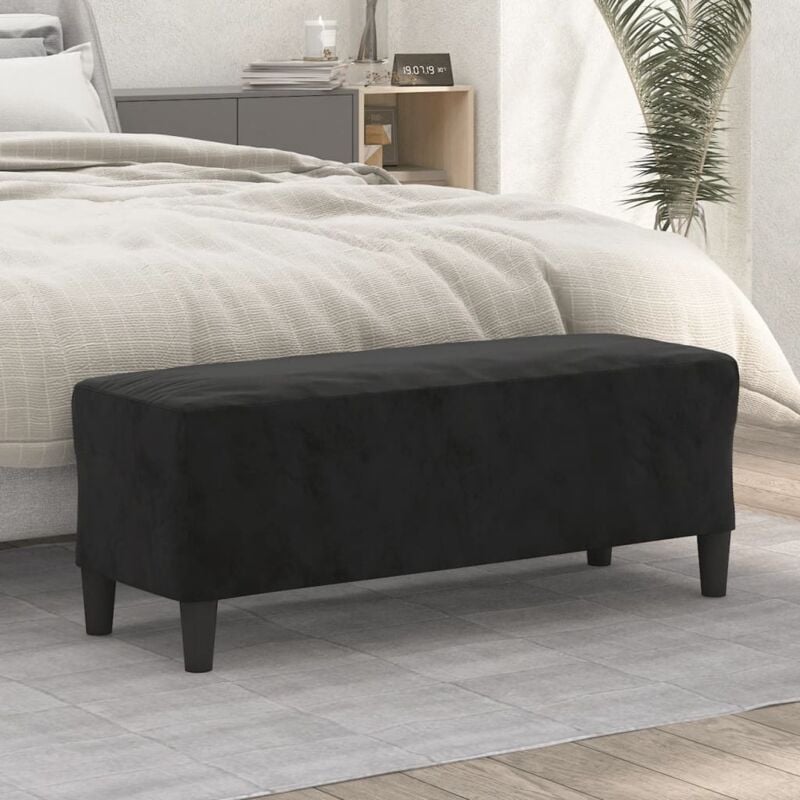 Maisonchic - Banc, Banquette style classique chic Noir 100x35x41 cm Velours -ASAF38956 design in