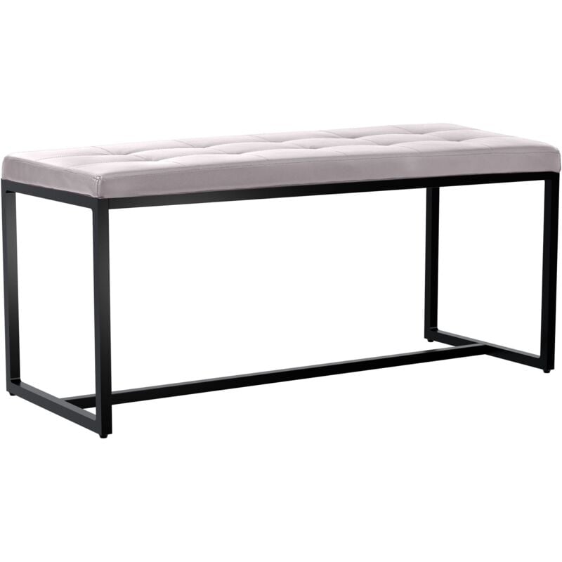 Banc Barci avec structure noire Blanc Similicuir