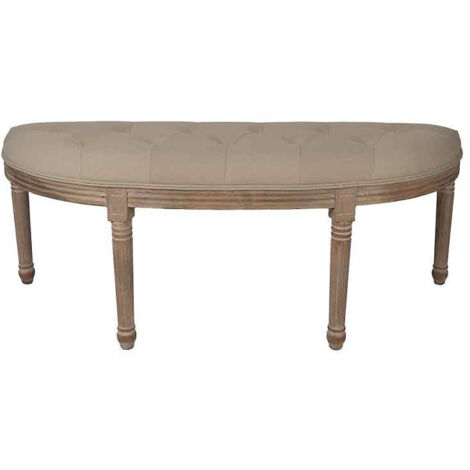 Banc beige marron bois 125x41x48cm