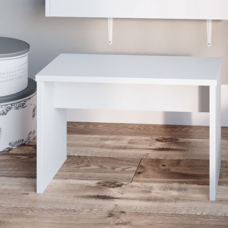 Vicco – Banc blanc 70 cm pour table de maquillage – Panneau de particules 16 mm – Revêtement résine mélamine – Confort optimal