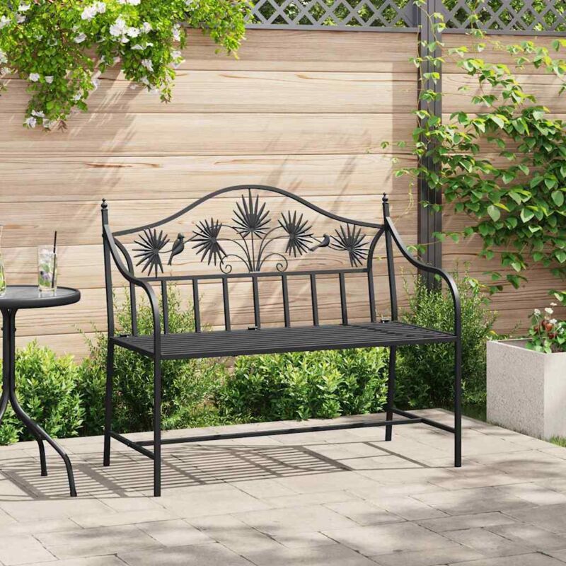 Banc de jardin Noir 104 x 54 x 93cm Acier Vidaxl