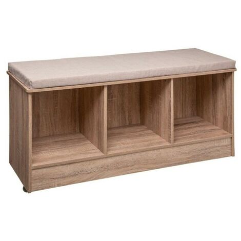 Banc bois 3 cases mix naturel