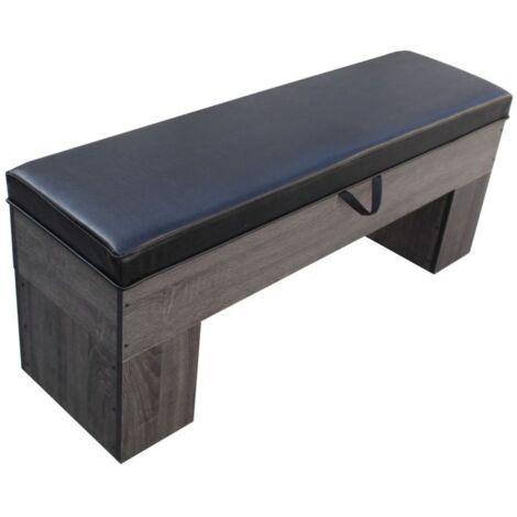 Banc Bois avec rangement 113 x 32 cm avec coussin - Deluxe