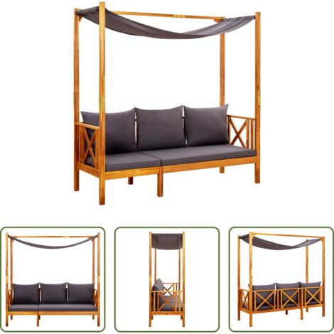 Banc bois -  Banc de jardin avec auvent Bois d'acacia solide