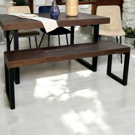 Banc Bois recyclé pieds métal 140 cm SAMOA