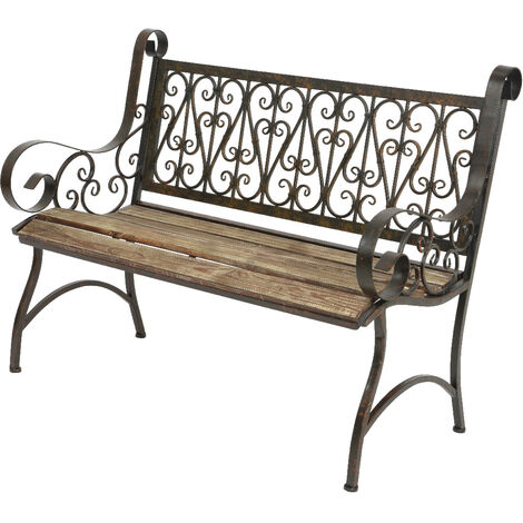 Banc bordelais en fer d'extérieur marron