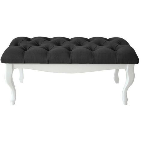 Banc bout de lit en panneaux de particules et polyuréthane, chêne-blanc -  Dim : 185 x 48 x 33cm - Cdiscount Maison