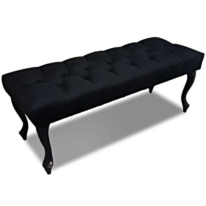 Banc, bout de lit capitonné noir 80x40x40 cm