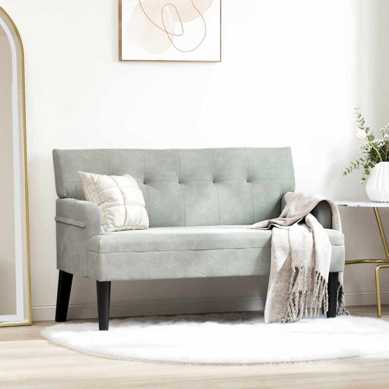 vidaXL Banc Chesterfield Gris clair 112 x 65,5 x 75 cm Velours