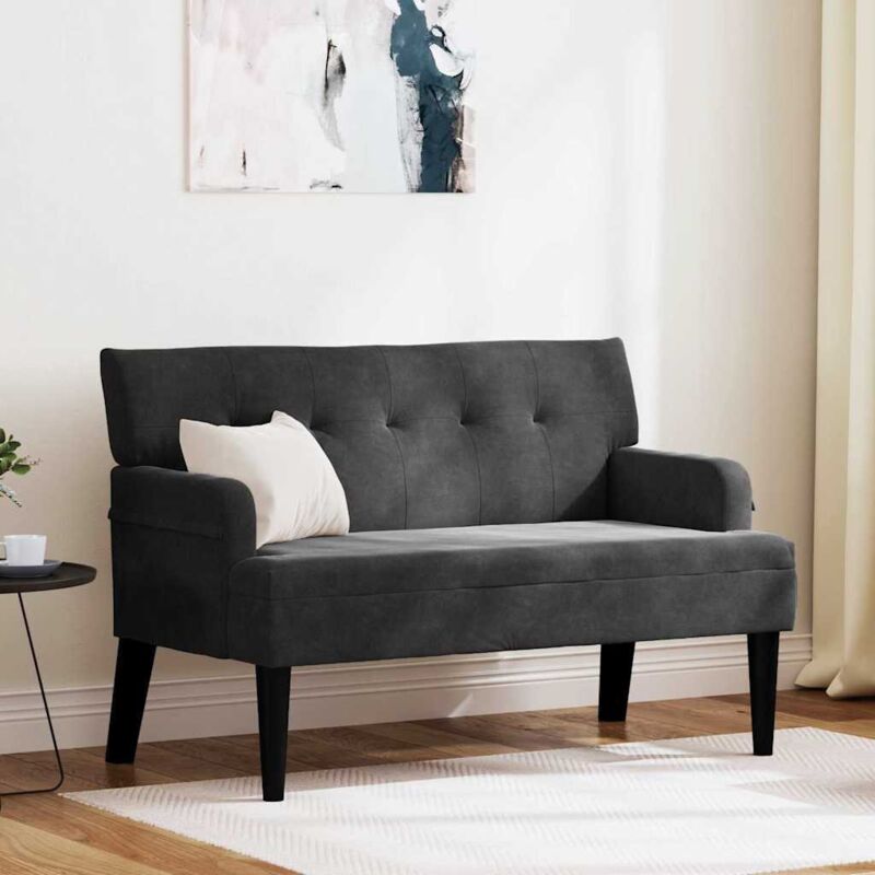 vidaXL Banc Chesterfield Noir 112 x 65,5 x 75 cm Velours