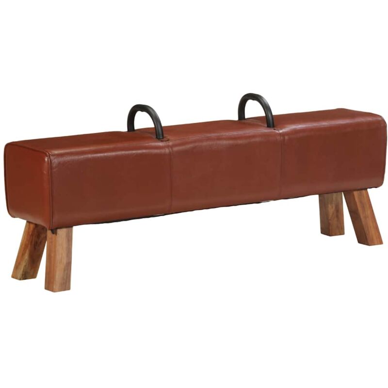 Vidaxl - Banc cheval d'arçon vintage Cuir véritable de chèvre