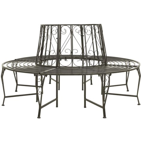 Banc circulaire de jardin,Moderne Banquette d'extérieur 160 cm Acier -FV80232 - Gris
