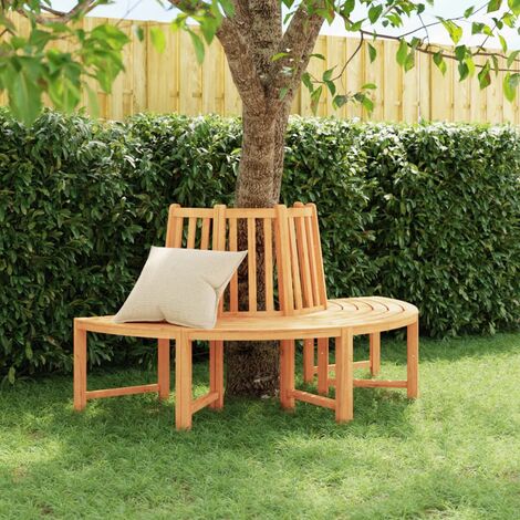 Banc circulaire demi-rond Ø160 cm Banc d'extérieur Banquette bois massif de teck 44574