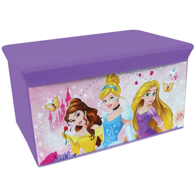 Banc Coffre A Jouets En Tissu Pliable Princesse Disney