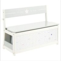 Banc Coffre A Jouets Pour Enfants En Bois Mdf Coloris Blanc Dim L 78 X L 33 X H 56 Cm 22jus 127006