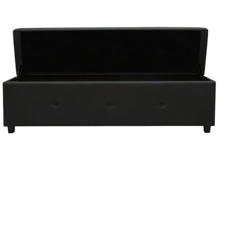 Banc coffre BOX - Simili - Noir - Bout de lit - L 160 cm