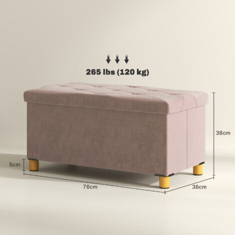 Banc coffre capitonné HERZI rose