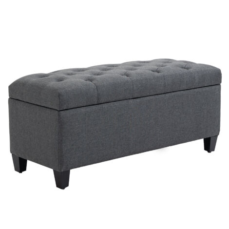 Banc coffre capitonné ROCOLI anthracite
