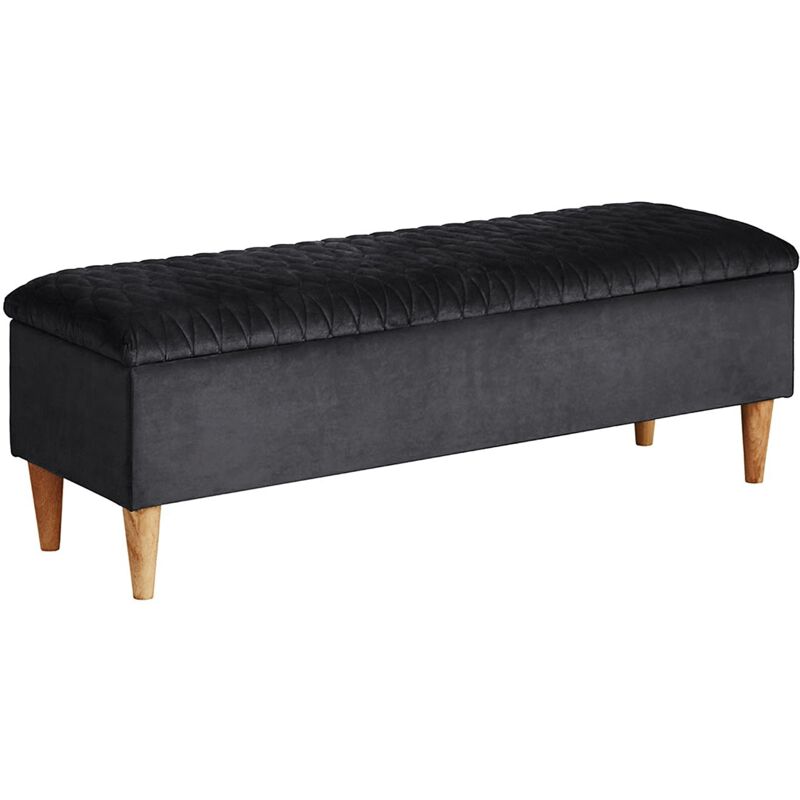 Vente-unique - Banc coffre daniele - Tissu velours - Gris Vente-unique - Banc coffre daniele - Tissu velours - Gris