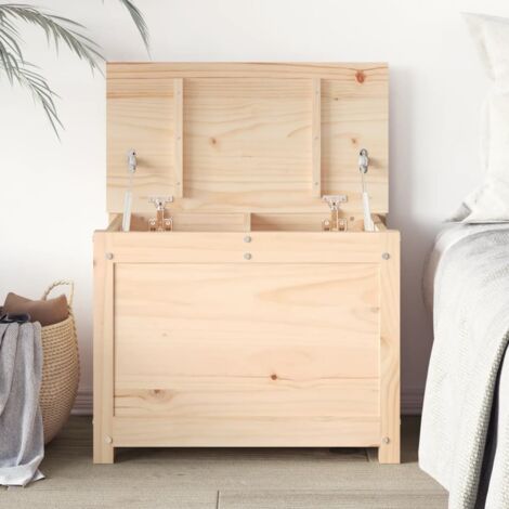 Banc Coffre de rangement - Banquette Pouf 60x32x45,5 cm Bois massif de pin BV841483 - BonneVie