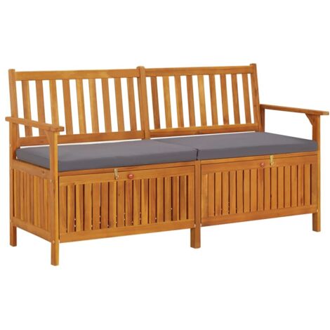 Banc Coffre de rangement - Banquette Pouf avec coussin 148 cm Bois d'acacia solide BV132834 - BonneVie