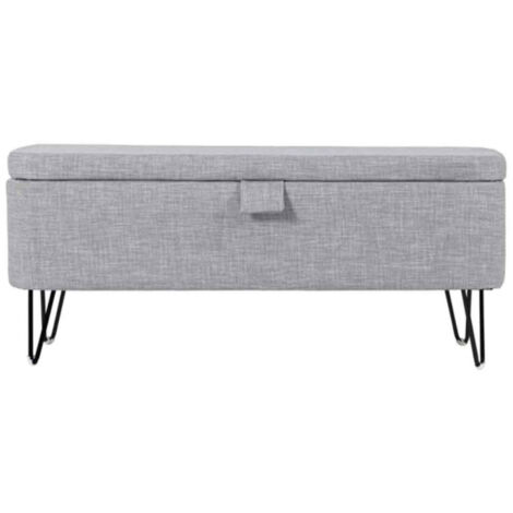 Banc & Coffre de Rangement "Bout Lit" 111cm Gris