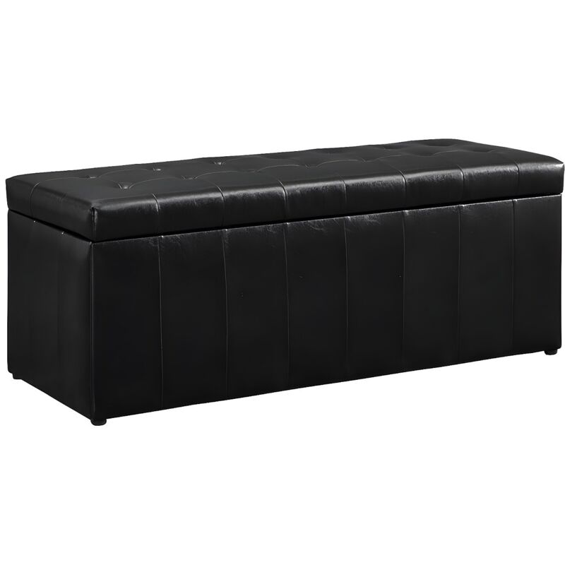 Vente-unique - Banc coffre de rangement concierto en simili - Noir