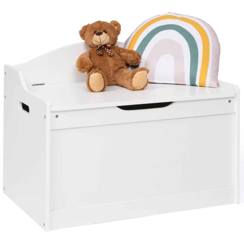Banc coffre de rangement enfant mateo en bois blanc