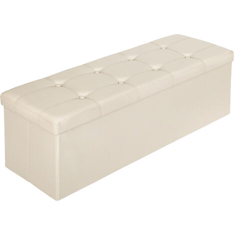 Banc coffre de rangement pliable aspect cuir