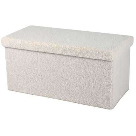 Banc coffre de rangement pliant en bouclette KUBE